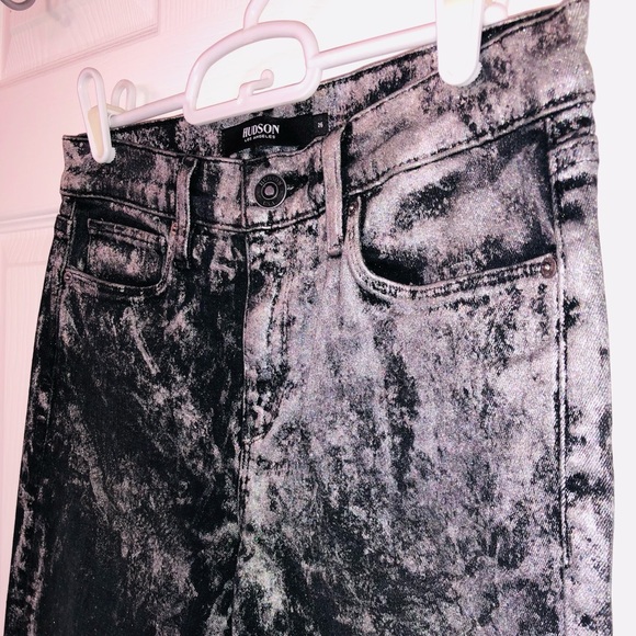 Hudson black and metallic jeans (26) - Picture 4 of 8
